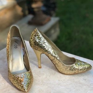 A.Co Gold Heels -Size 8